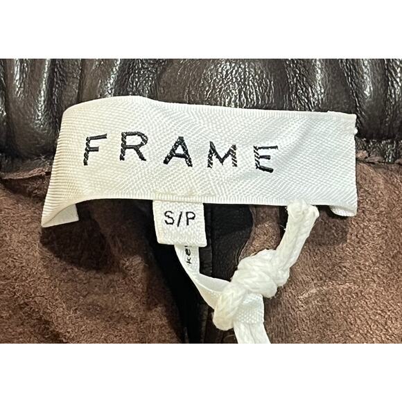 9-45 FRAME Men's Gym Shorts 100% Lamb Leather Brown Small - Picture 5 of 8